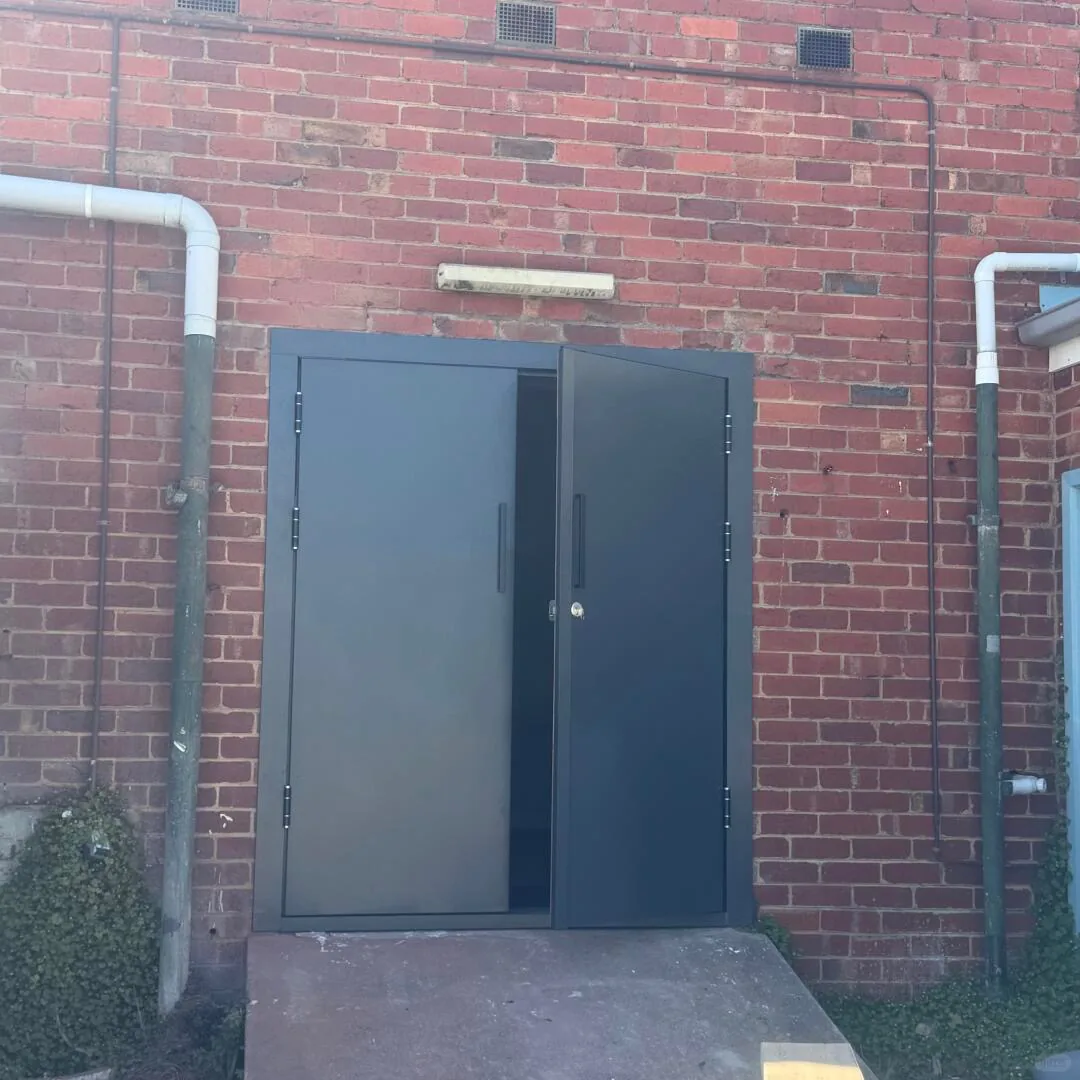 Commercial metal double doors
